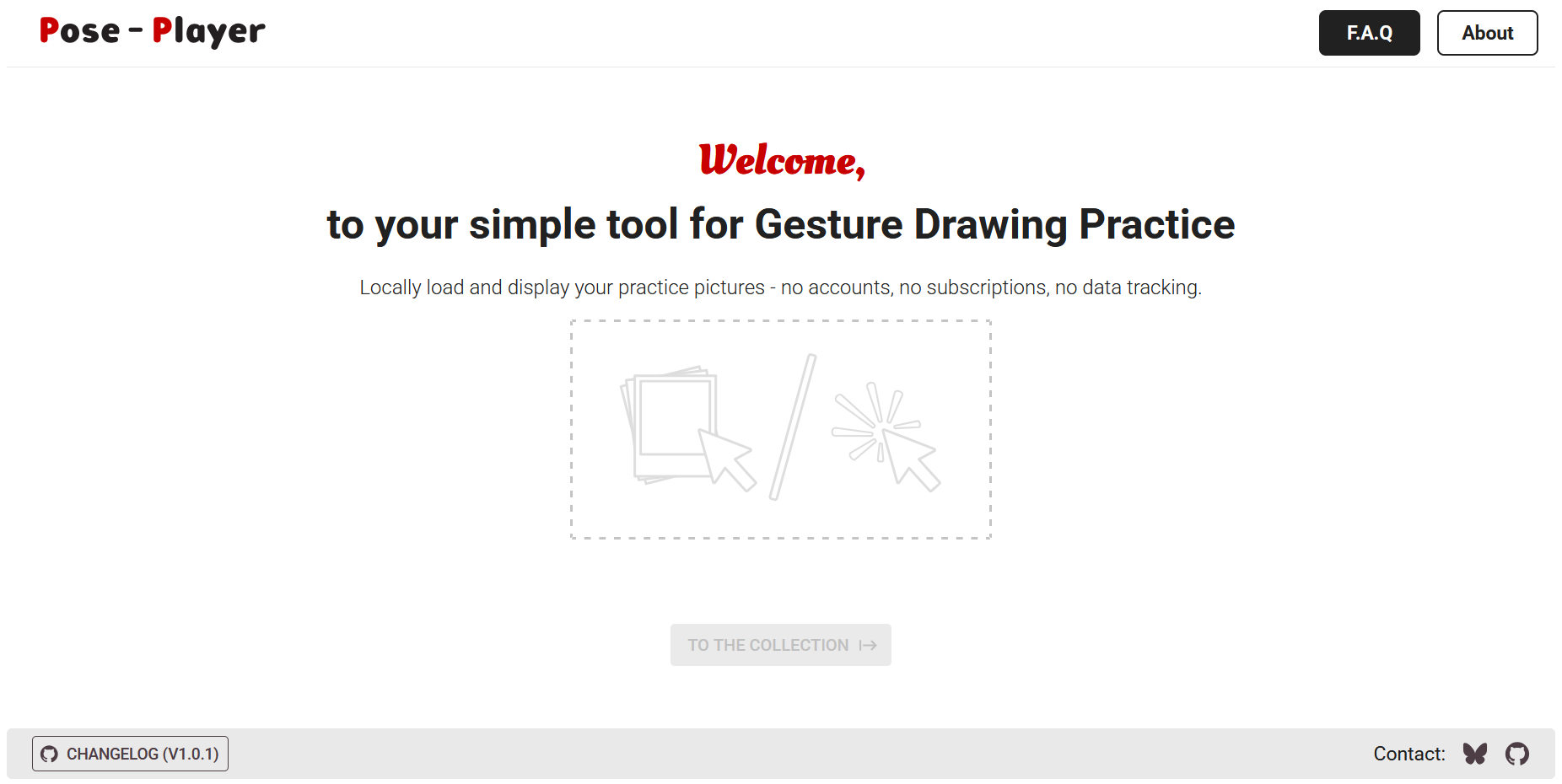 PosePlayer webpage Screenshot